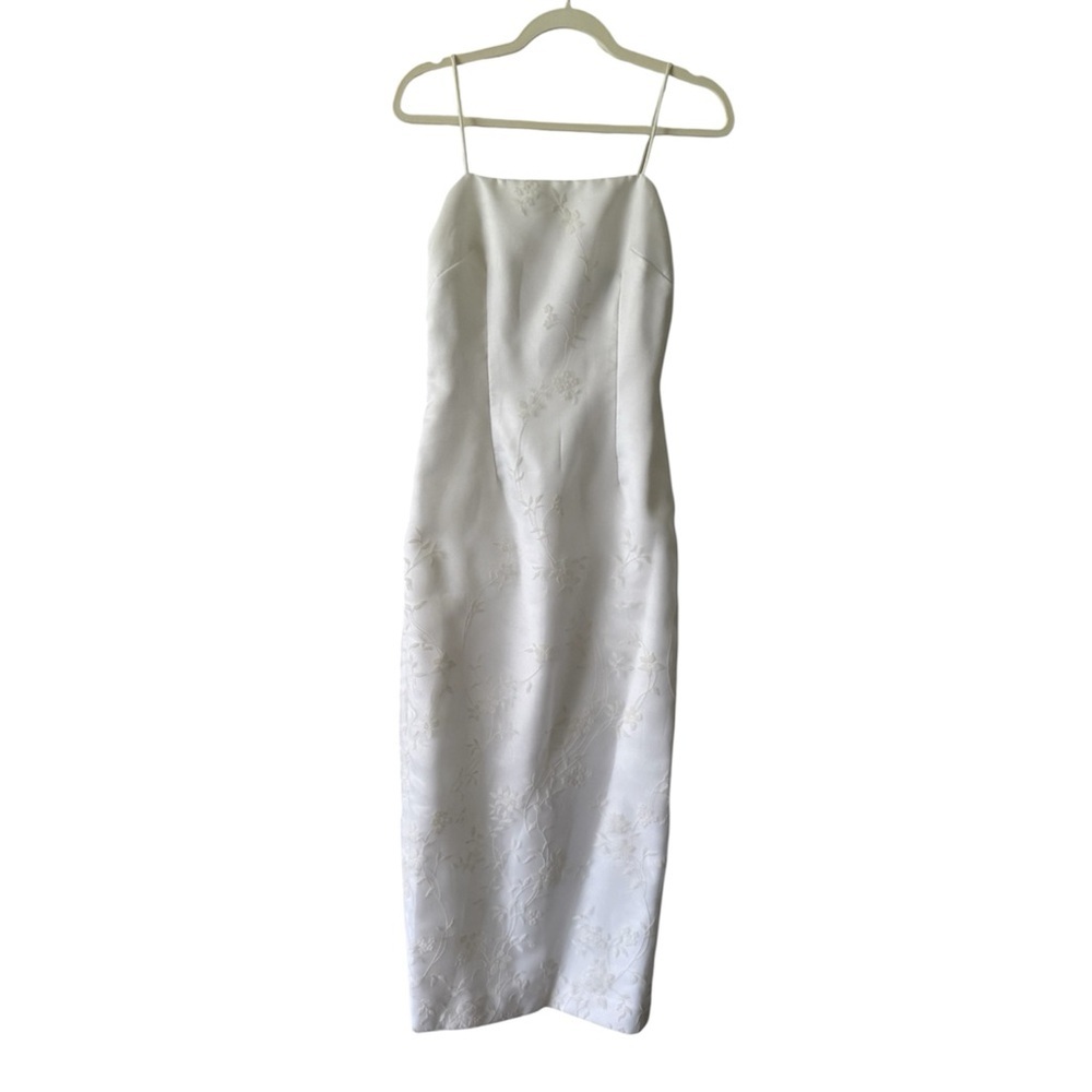 Alex Evenings White Spaghetti-Strap Wedding Dress